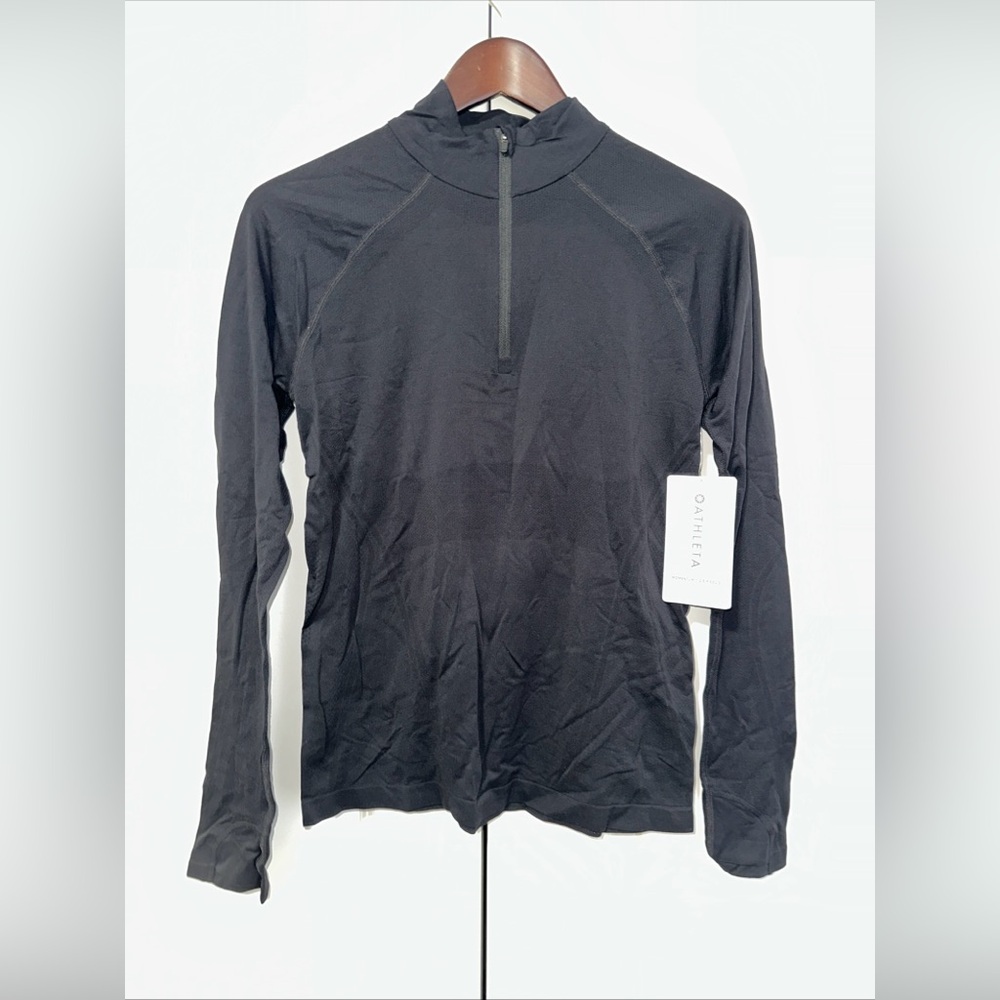 Athleta Momentum 1/2 Zip Solid Lightweight Workout Shirt M NWT